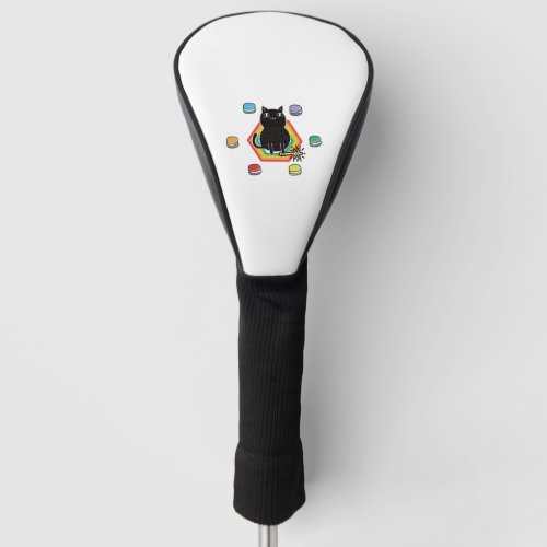 Black cat and Macarons Golf Head Cover