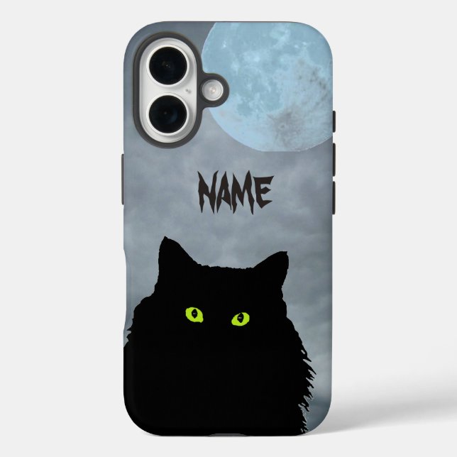 Black Cat and Moon Case-Mate Samsung Galax iPhone Case (Back)