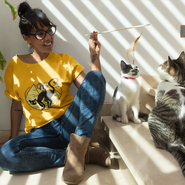 Black Cat and Owl Adventure in Egypt Unisex Cutsom T-Shirt (Creator Uploaded)