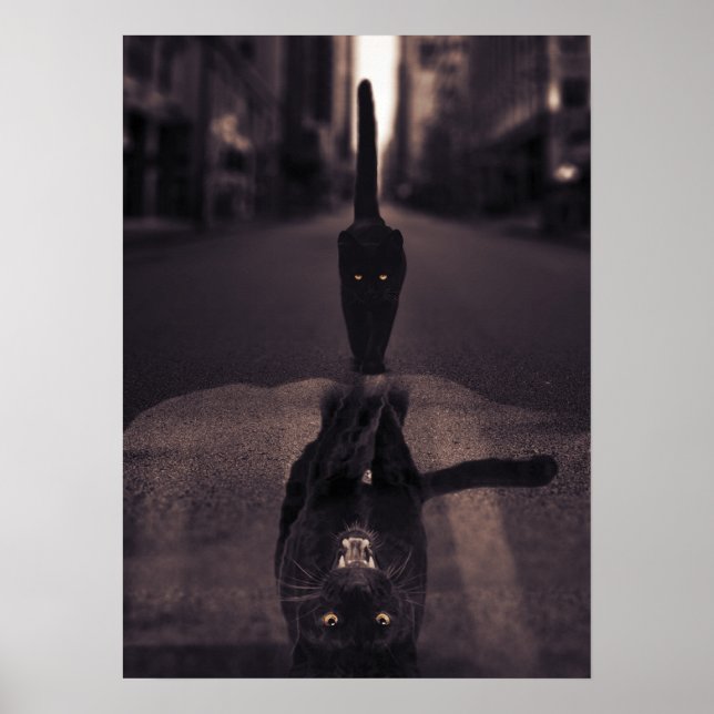 Black Cat and Panther Mindset Motivation Poster (Front)