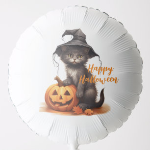 Black Cat and Pumpkin Halloween Balloon