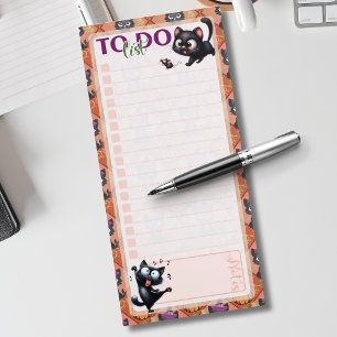Black Cat and Pumpkin To Do List Magnetic Notepad