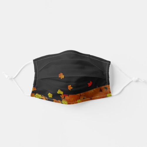 black cat and pumpkins adult cloth face mask