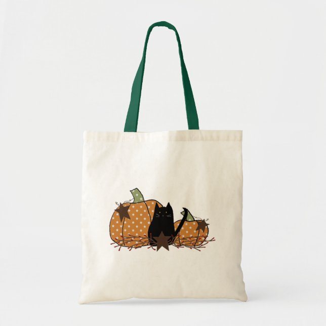Black Cat And Pumpkins Bag (Front)