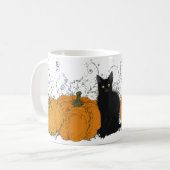 Black Cat and Pumpkins Halloween Coffee Mug | Zazzle