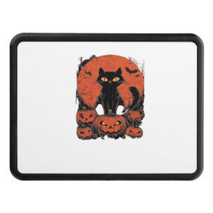 Black Cat and Pumpkins – Halloween T-Shirt Art Cla Hitch Cover
