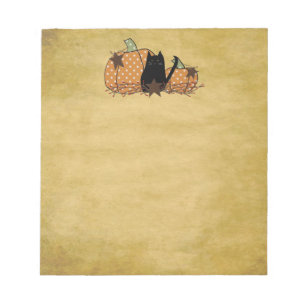 Black Cat And Pumpkins Notepad