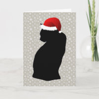 Black Cat and Snowflake Holiday Card