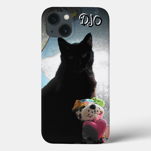 Black Cat and Stuffed Dog Case-Mate iPhone Case (Back)