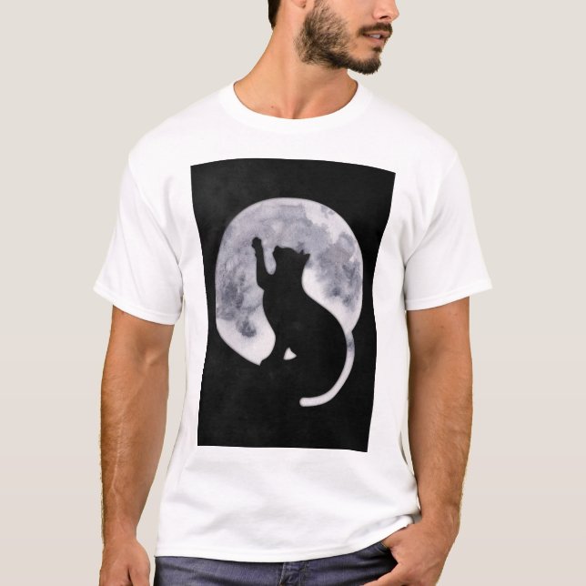 Black Cat and the Moon T-Shirt (Front)