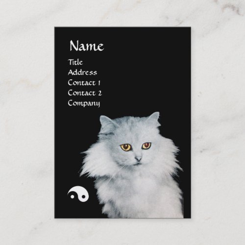 BLACK CAT AND WHITE CAT YIN YANG BUSINESS CARD