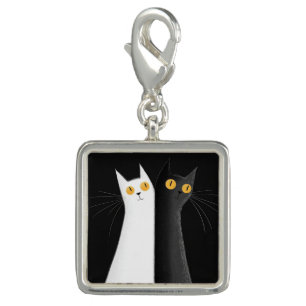 Black Cat and White Cats on Black Charm
