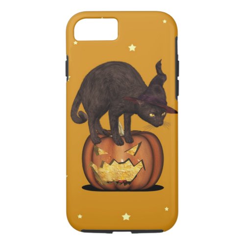 Black Cat and Witches Hat iPhone 7 case