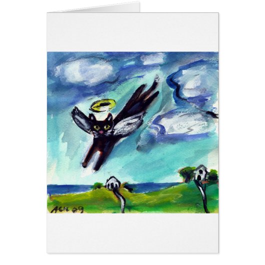Black cat Angel Cards (Front)