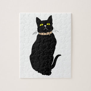 Black cat, animal illustration jigsaw puzzle