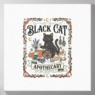 Black Cat Apothecary Cat Witchy Mystic Apothecary Canvas Photo Tile