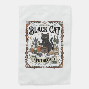 Black Cat Apothecary Cat Witchy Mystic Apothecary Garden Flag