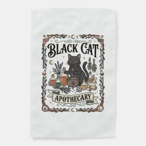 Black Cat Apothecary Cat Witchy Mystic Apothecary  Garden Flag