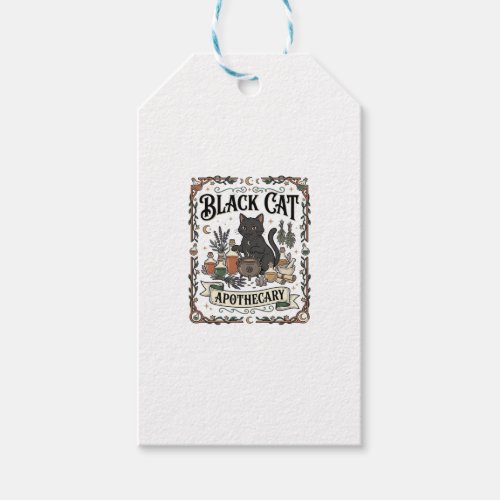 Black Cat Apothecary Cat Witchy Mystic Apothecary  Gift Tags