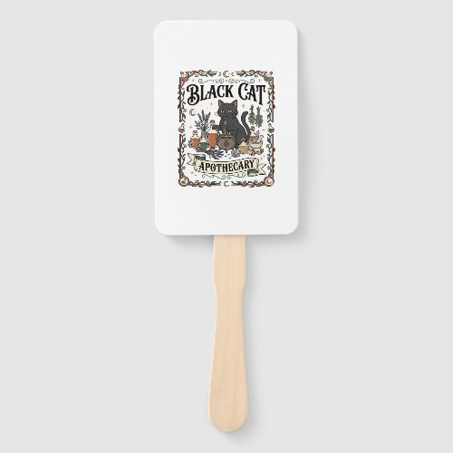 Black Cat Apothecary Cat Witchy Mystic Apothecary  Hand Fan