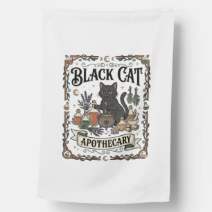 Black Cat Apothecary Cat Witchy Mystic Apothecary House Flag