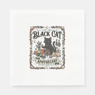 Black Cat Apothecary Cat Witchy Mystic Apothecary Napkins