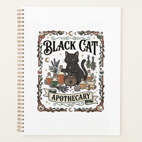Black Cat Apothecary Cat Witchy Mystic Apothecary  Planner