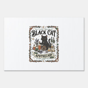 Black Cat Apothecary Cat Witchy Mystic Apothecary Sign
