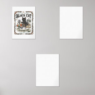 Black Cat Apothecary Cat Witchy Mystic Apothecary Wall Art Sets