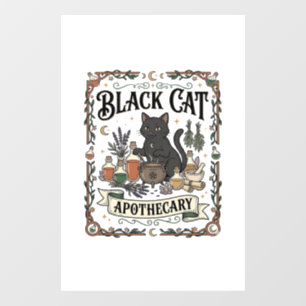 Black Cat Apothecary Cat Witchy Mystic Apothecary Window Cling