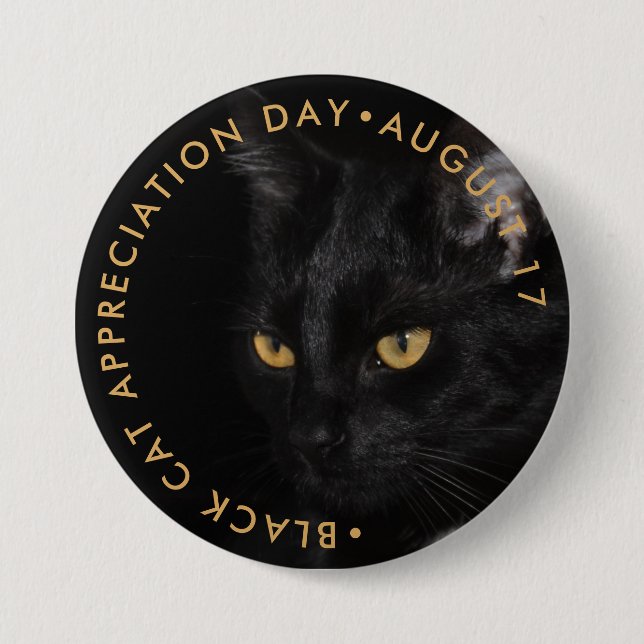 Black Cat Appreciation Day Button (Front)