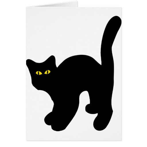 black cat arched back card | Zazzle