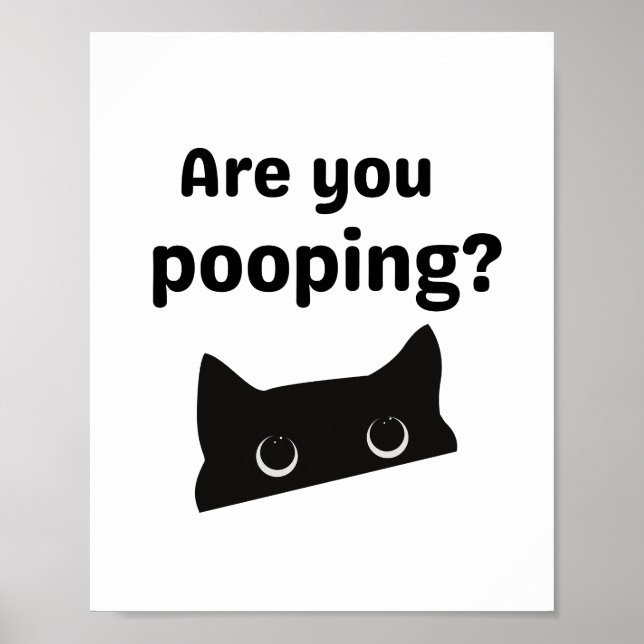 Black cat Are you pooping retro Poster (Front)