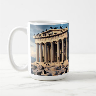 Black Cat Army At The Parthenon Coffee Mug