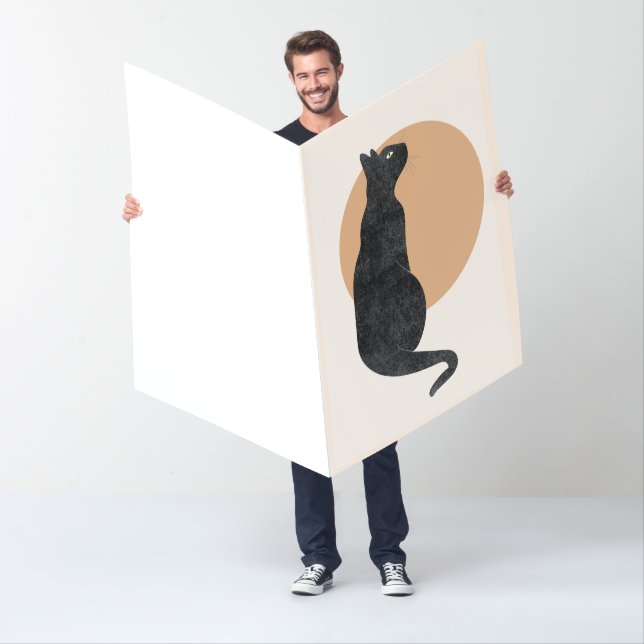 BLACK CAT ART CUSTOM BIG HUGE GREETING CARD (In Situ)