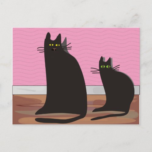 Black Cat Art Gifts Postcard