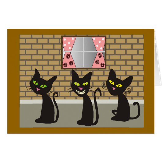 Black Cat Art Gifts "We Three Amigos" (Front Horizontal)