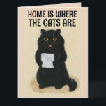 BLACK CAT ART HOME IS WHERE CATS ARE BIRTHDAY CARD<br><div class="desc">HOME IS WHERE THE CATS ARE BIRTHDAY - BIG BIRTHDAY CARD - ART BY LOUIS WAIN.</div>