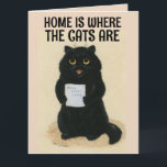 BLACK CAT ART HOME IS WHERE CATS ARE BIRTHDAY CARD<br><div class="desc">HOME IS WHERE THE CATS ARE BIRTHDAY - BIG BIRTHDAY CARD - ART BY LOUIS WAIN.</div>