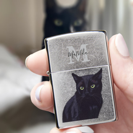 Black Cat Art Personalized Zippo Lighter