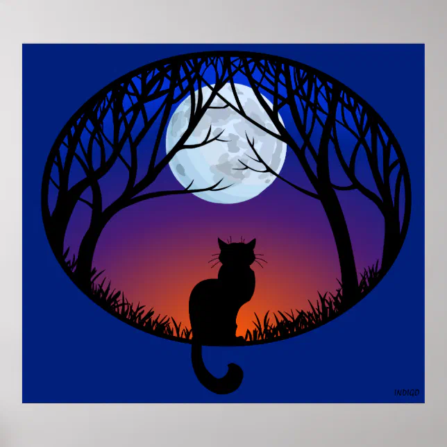 peeking black cat poster, cute cat print, home decor,... Black Cat Art Poster Cute Cat Lover Prints Posters | Zazzle