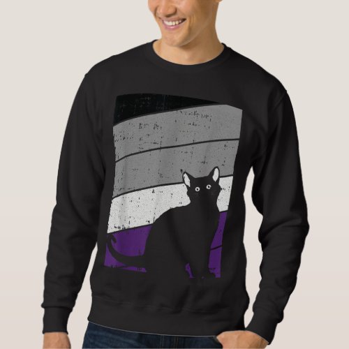 Black Cat Asexual Pride Kitten Lover LGBT_Q Proud  Sweatshirt