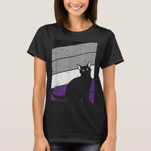 Black Cat Asexual Pride Kitten Lover LGBT_Q Proud  T_Shirt