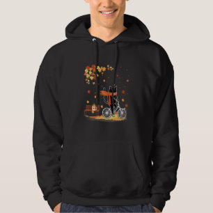 Black Cat Autumn Bicycle Ride Thanksgiving Fall Se Hoodie