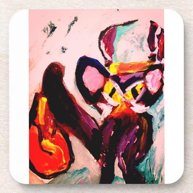 Black cat autumn room  beverage coaster (Front)