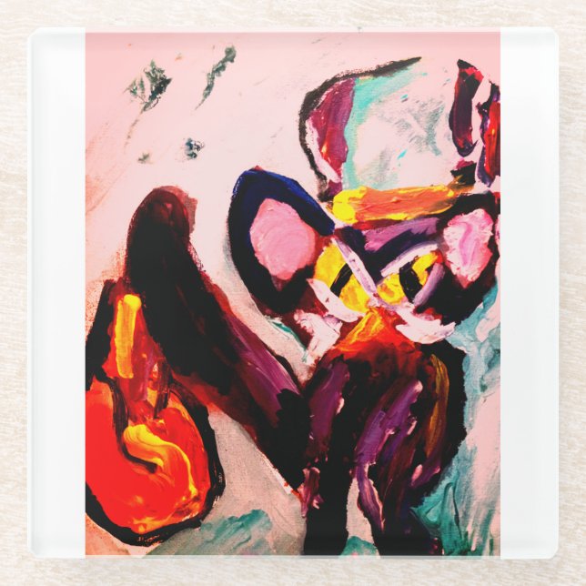 Black cat autumn room  glass coaster (Front)