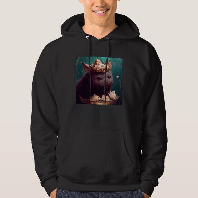 Black Cat Axolotl Chocolate Hoodie (Front)