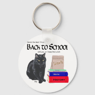 Black Cat Back to School Keychain