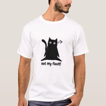 Black Cat Bad Luck Charm Lucky Feline Fortune T-shirt by HappyThoughtsShop at Zazzle