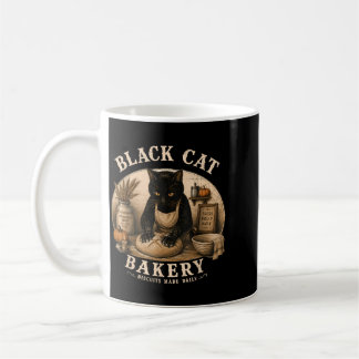 Black Cat Bakery Biscuits Made Daily Baking Cat Coffee Mug